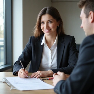 Femme d'affaires satisfaite